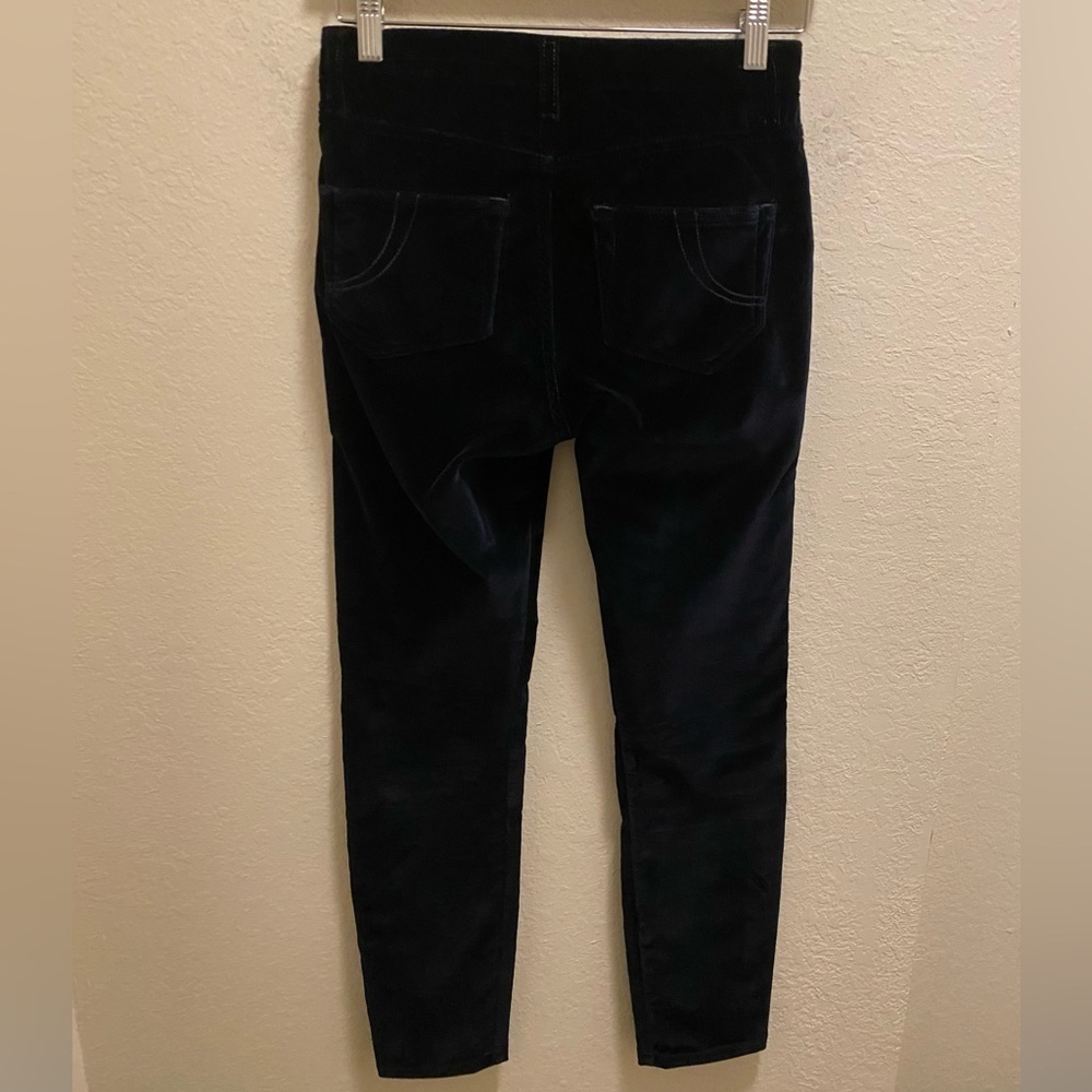 Maje Blue Velvet Slim Fit Skinny Stretch High Rise Pants Size 24/XS/0 - Picture 7 of 9